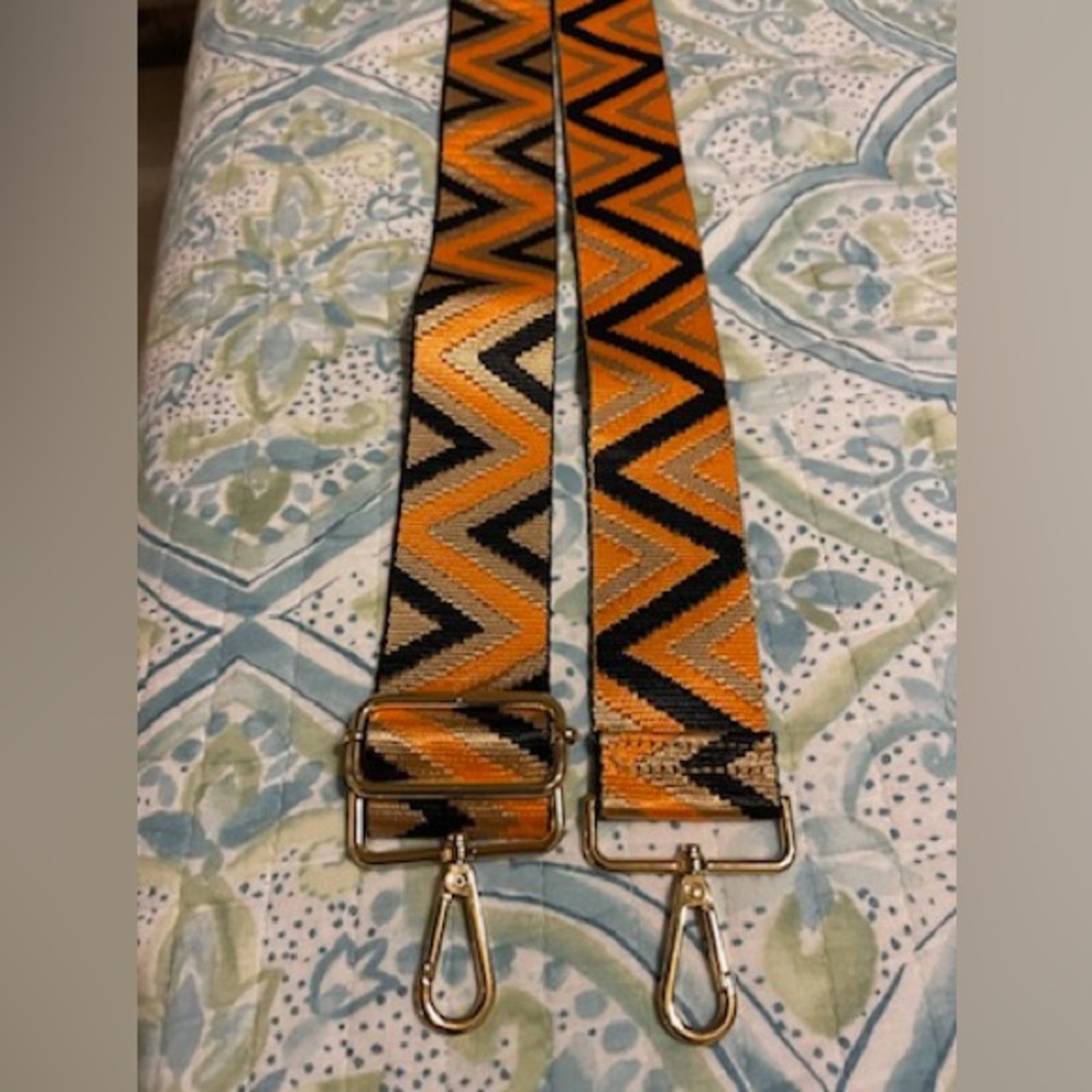 Orange and Black Zigzag Bag Strap